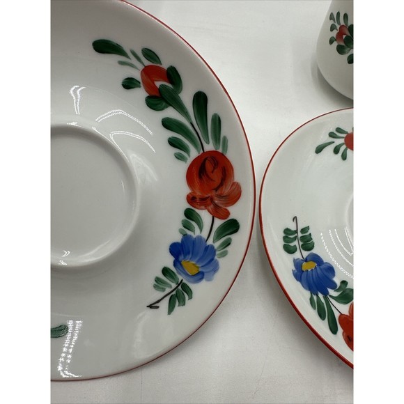 2 Set HUNGARYKALOCSA HAND PAINTED PORCELAIN  COFFEE CUP & SAUCER Folklor K.F.T. - Picture 6 of 10